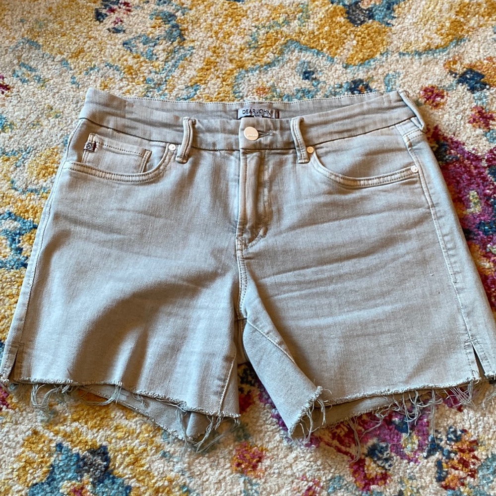 Dear John Light Gray Denim Cutoff Shorts